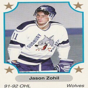 Jason Zohil - 91-92 OHL "Tomorrow's Stars Today" Hockey Card